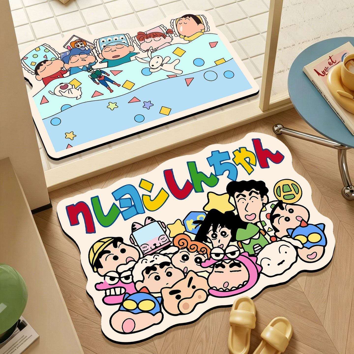 Quick Dry Diatomite Bath Mat - Crayon Shin-chan Düzensiz Banyo Paspası, Karikatür