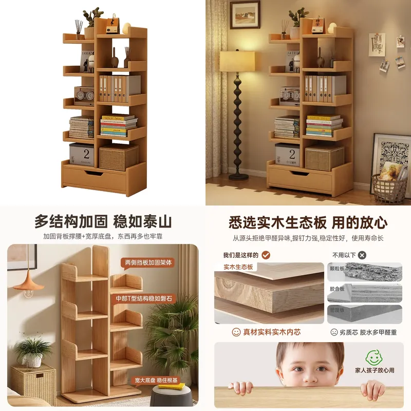 Storage & Organization - Tavandan Zemine Duvara Monte Kitaplık Çok