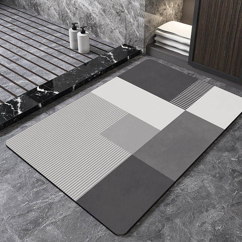 Quick Dry Diatomite Bath Mat - Iskandinav Geometrik Diatomit Banyo Paspas Banyo