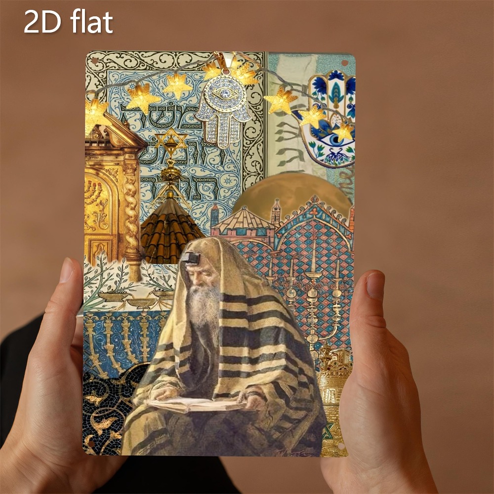 Home Decor - CIFBUY Vintage Yahudi Yaşlı Okuyor Alüminyum