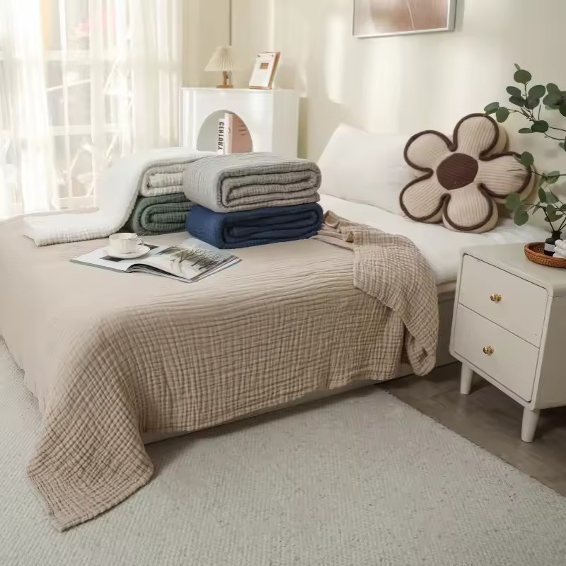 Muslin Cotton Bedspread - 6 Katmanlı Pamuklu Muslin Battaniyeler Hafif