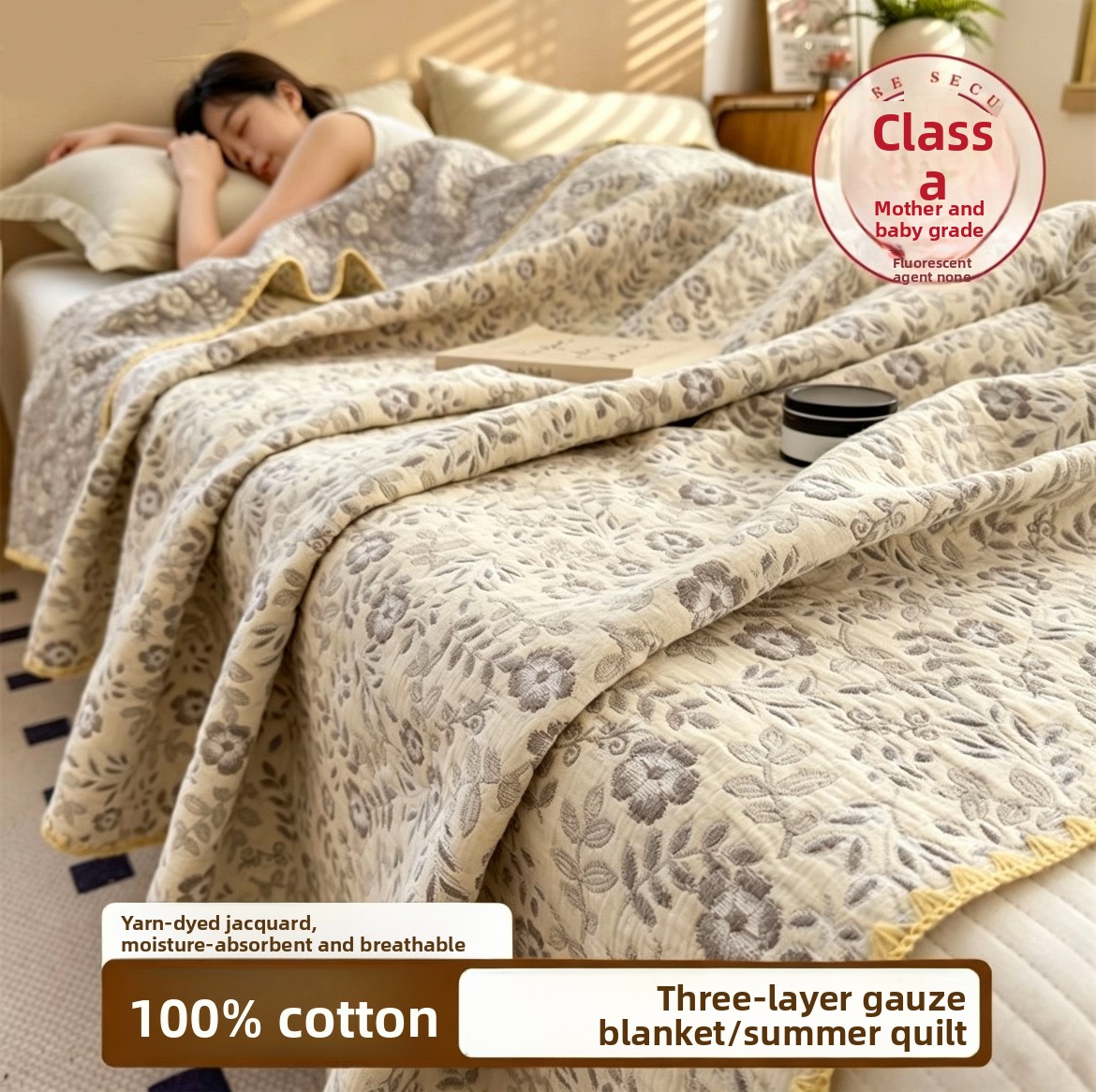 Muslin Cotton Bedspread - %100 Pamuklu Muslin Battaniye Nefes Alabilen