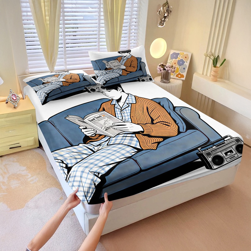Fitted Bed Sheets Deep Pocket - Yumuşak Seyahat Hazırlık Çarşaf Seti Moda