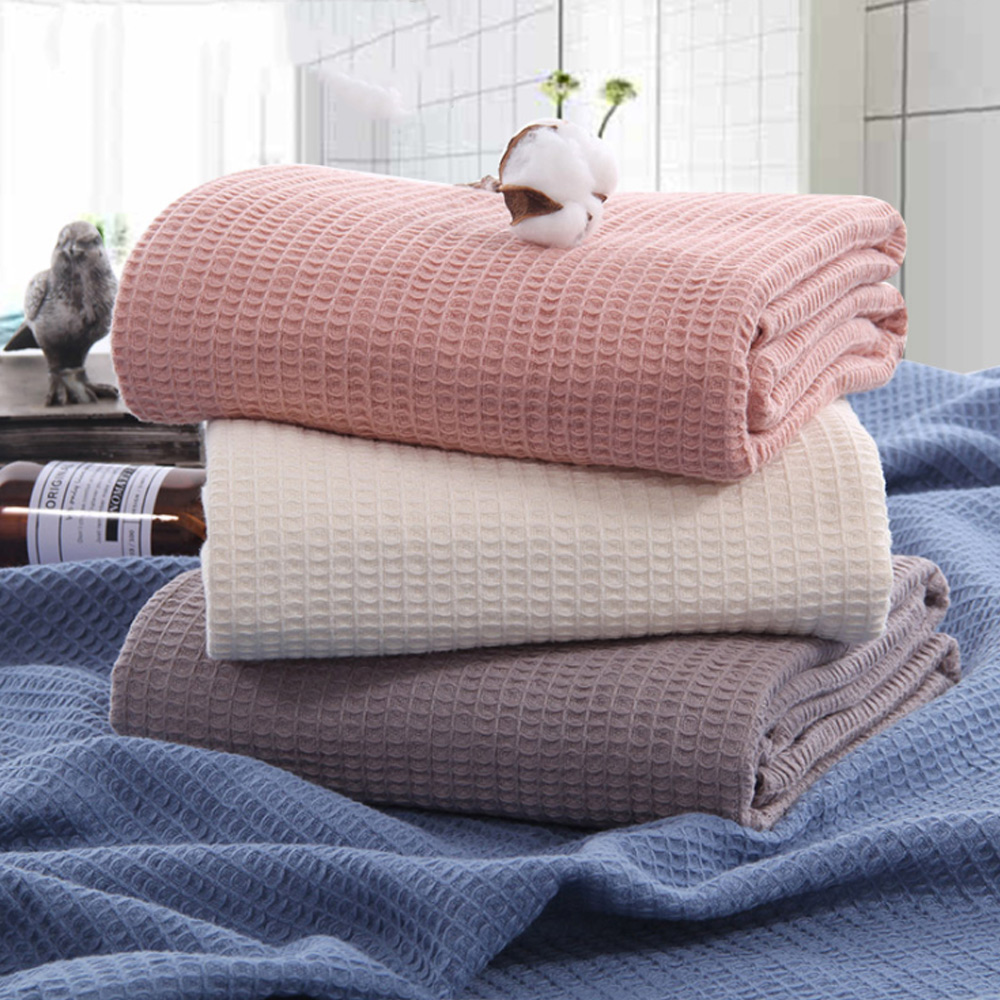 Muslin Cotton Bedspread - Waffle Muslin yaz yatak örtüleri gri