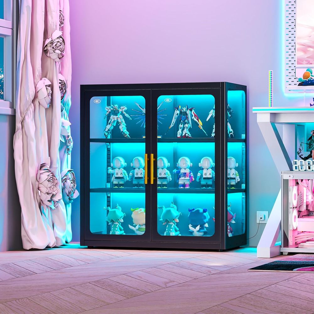 Lighting - 34 Yüksekliğinde Cam Kapılı, Ayarlanabilir Raflı