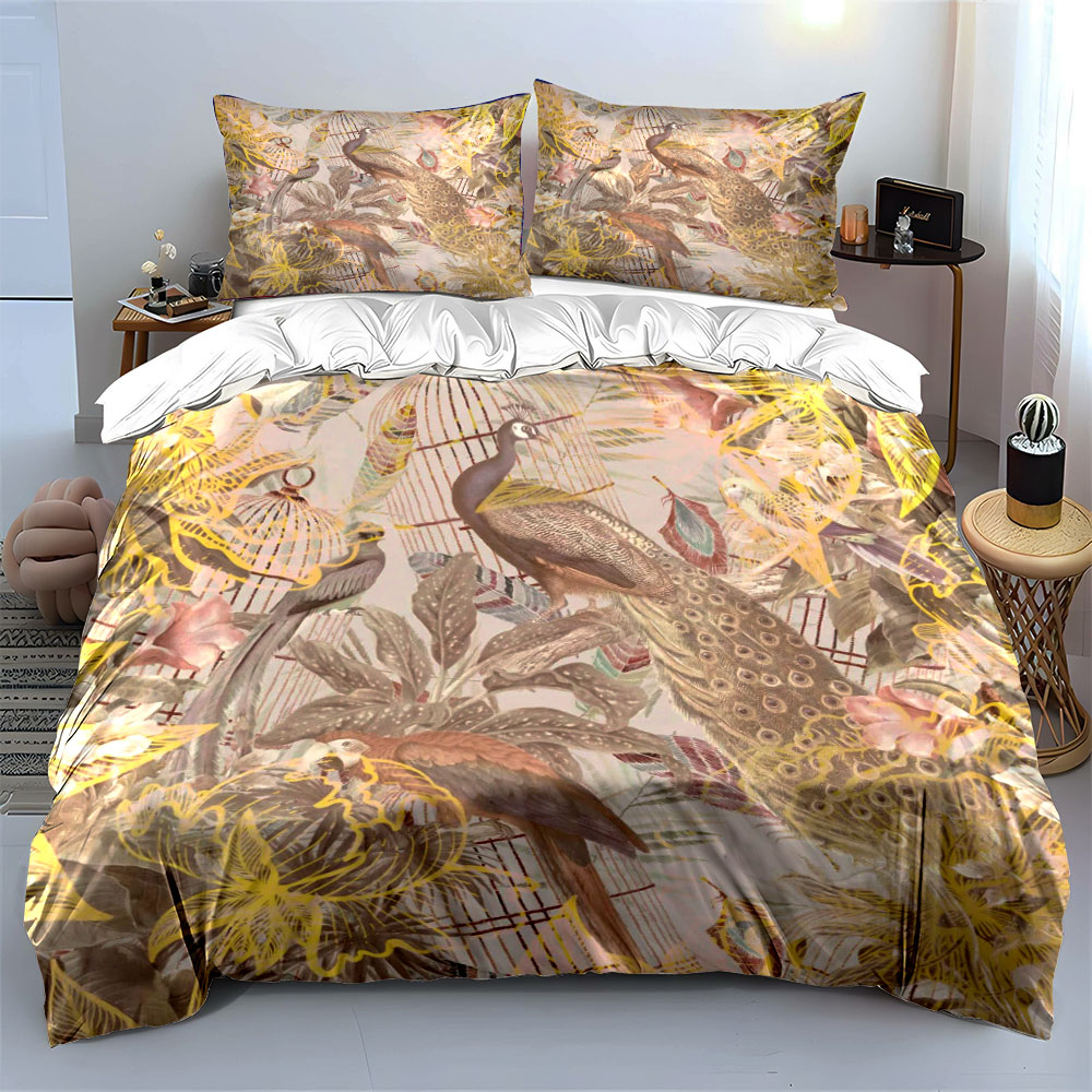 Vintage tavus kuşu kuş kafesi  - Aesthetic Floral Duvet Cover incelemesi ve fiyatı
