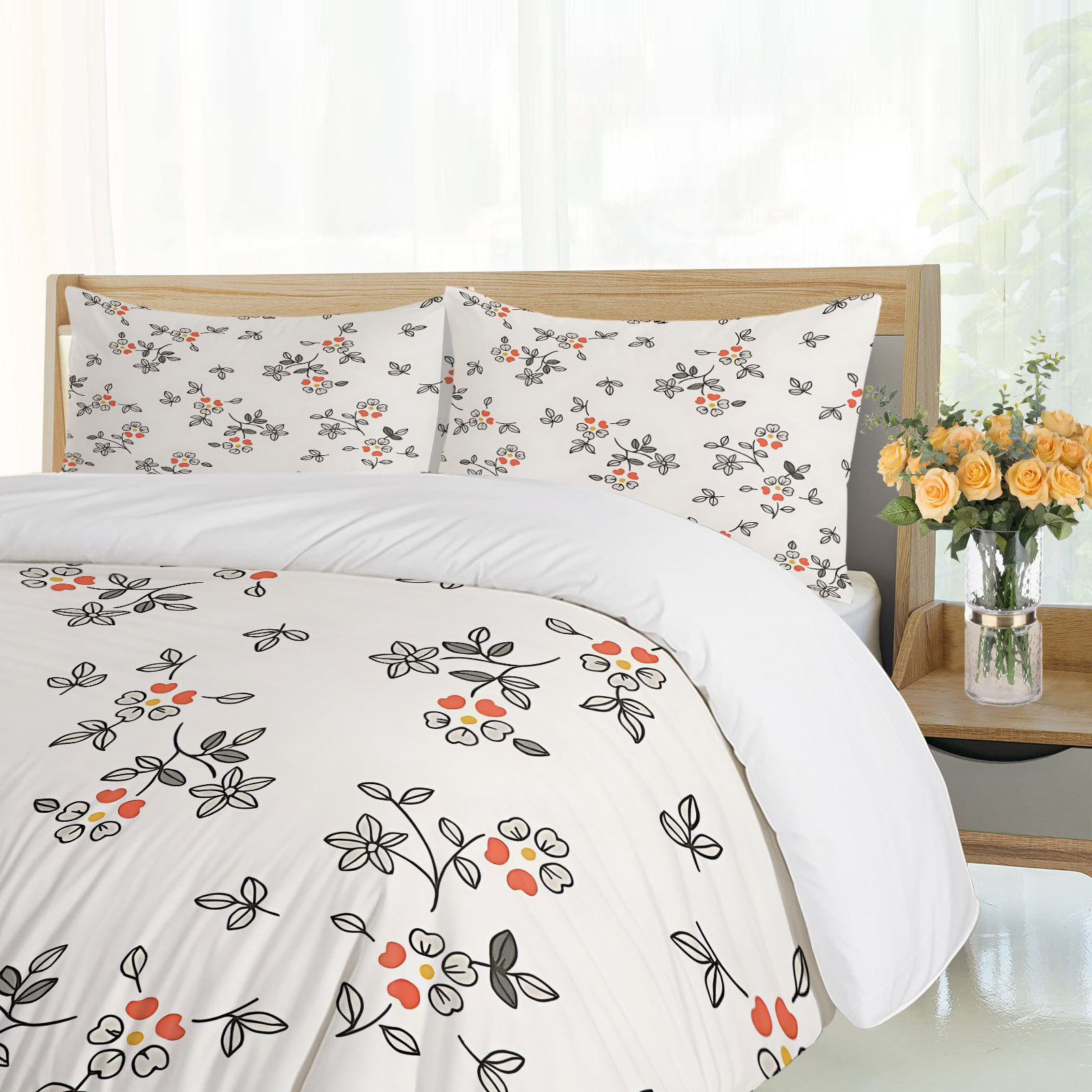 Minimal Elle Çizilmiş İnce Çiz - Aesthetic Floral Duvet Cover incelemesi ve fiyatı
