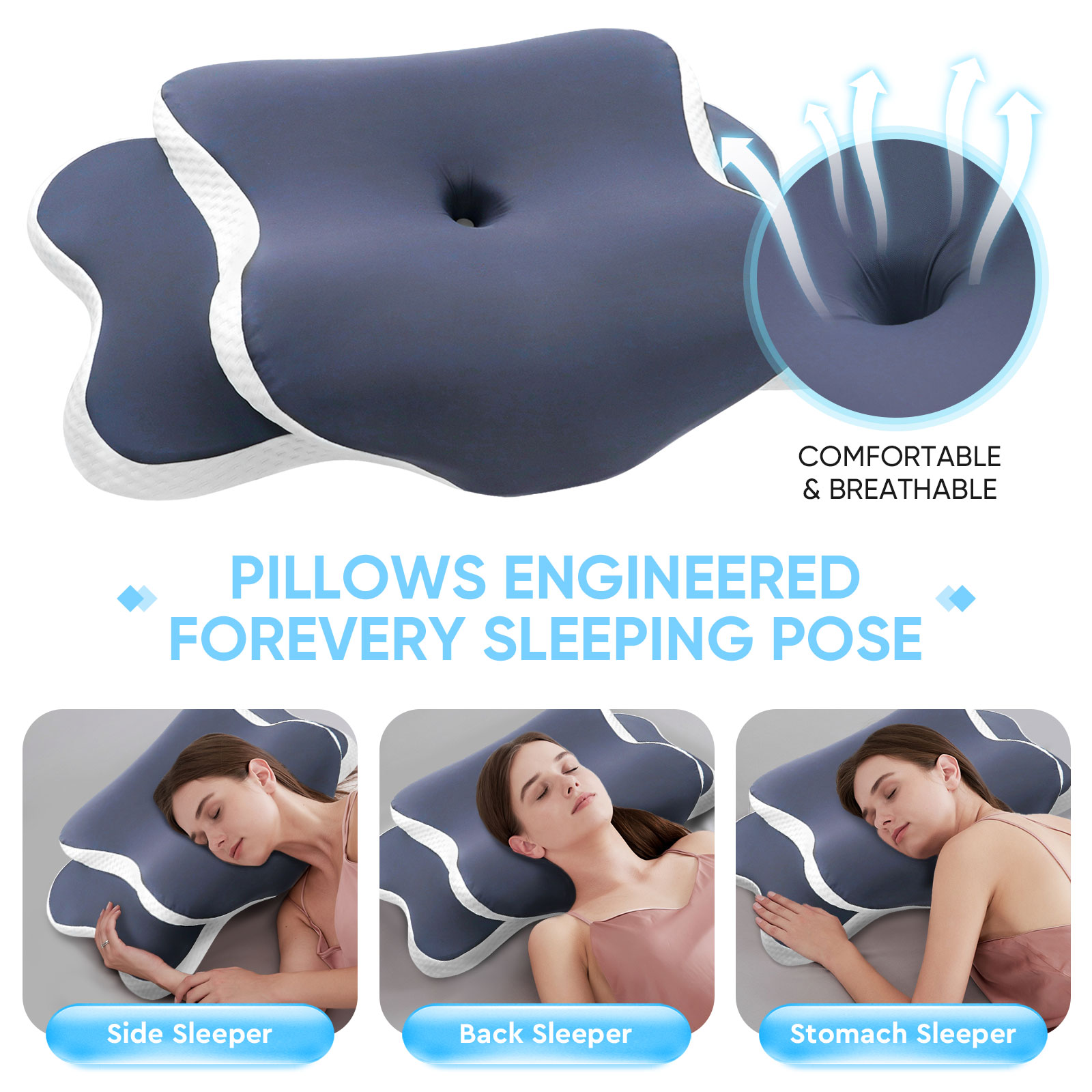 Hafızalı Köpük Yastık Servikal - Memory Foam Orthopedic Pillow Neck Pain incelemesi ve fiyatı