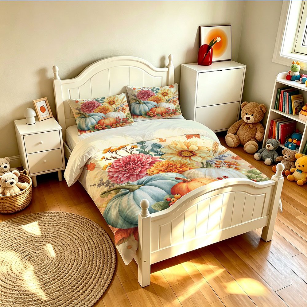 Suluboya Açık Mavi Kabak Ayçiç - Aesthetic Floral Duvet Cover incelemesi ve fiyatı