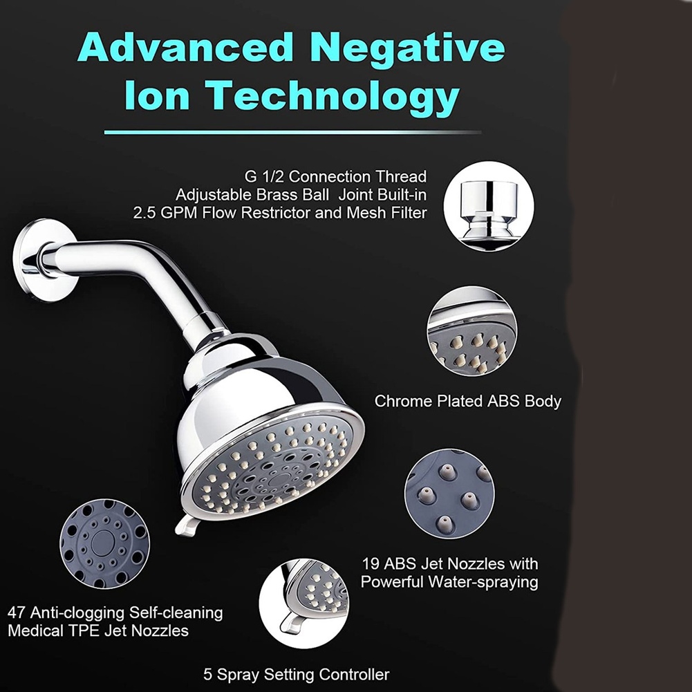 1 adet banyo duş başlığı 5 vit - High Pressure Shower Head Handheld incelemesi ve fiyatı