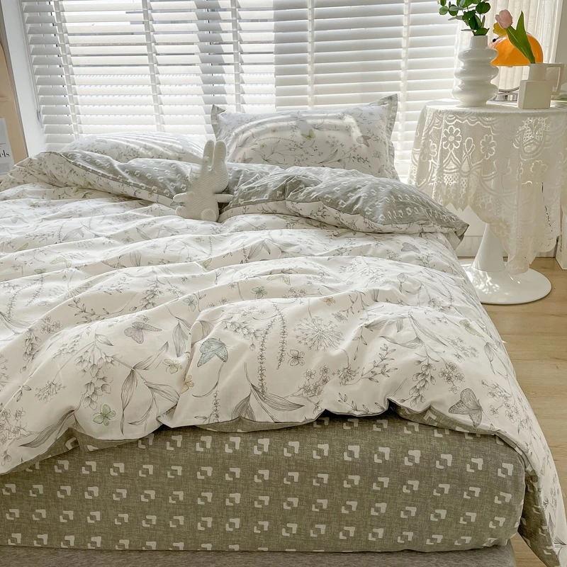 3adet %100 Pamuk Nevresim Takı - Aesthetic Floral Duvet Cover incelemesi ve fiyatı