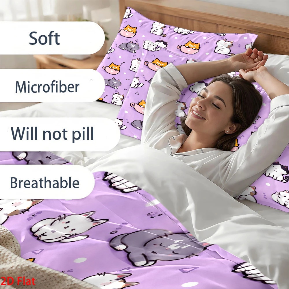 3 Parça Sevimli Kedi Desenli N - Duvet Cover Sets With Zipper incelemesi ve fiyatı