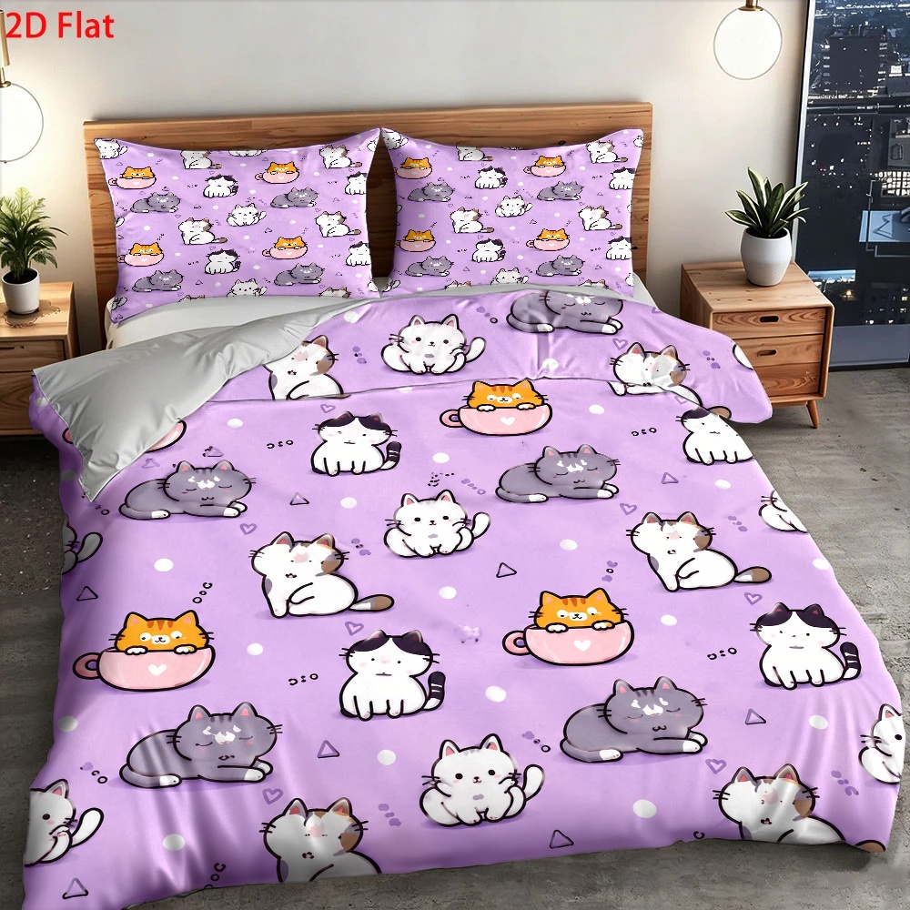 3 Parça Sevimli Kedi Desenli N - Duvet Cover Sets With Zipper incelemesi ve fiyatı
